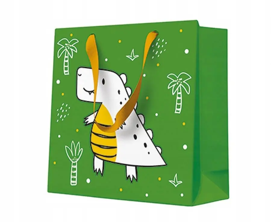 Torebka prezentowa PAW Hello Dino, 17x17x6 cm - Papiernicze i szkolne