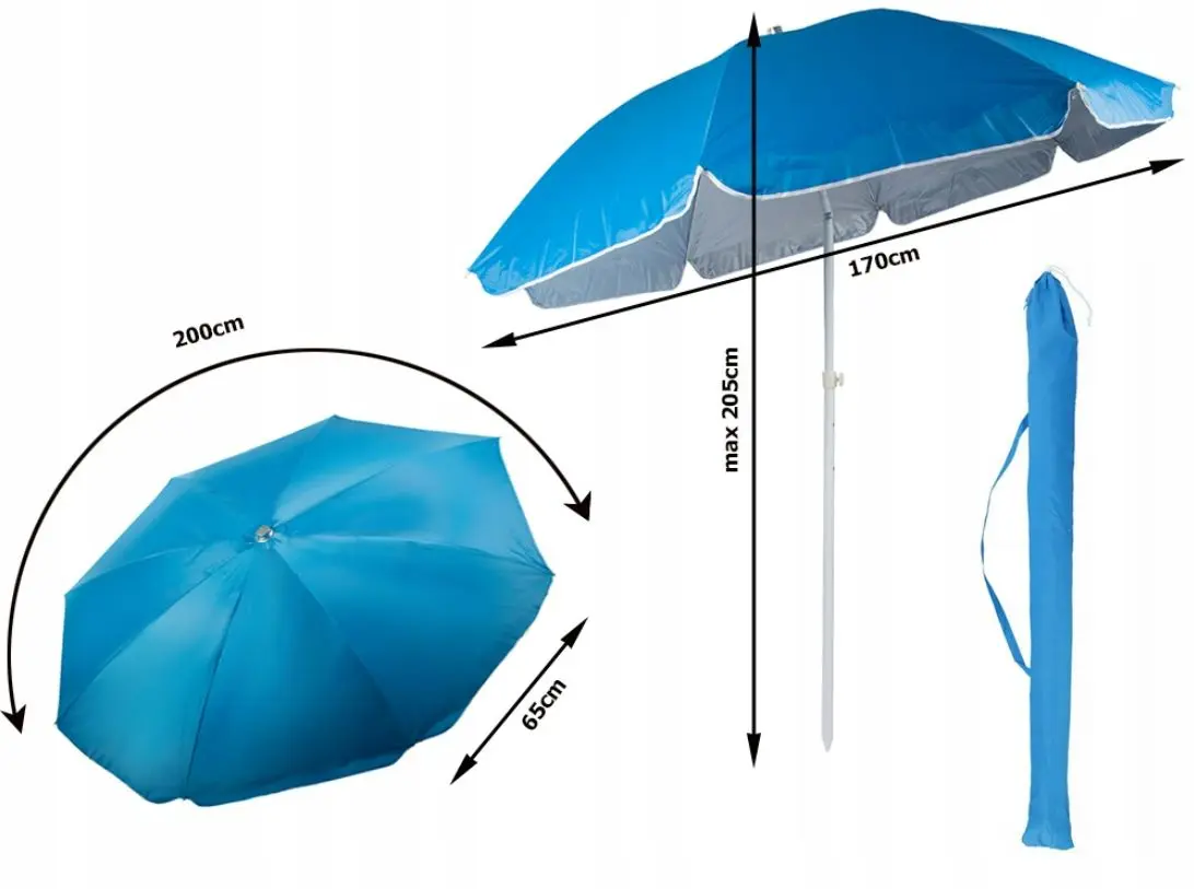 Parasol Plażowo Ogrodowy 200CM Royokamp 1015804 - Elektronika i akcesoria