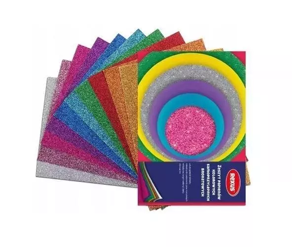 Papier kolorowy samoprzylepny A5/8K brokat - Papiernicze i szkolne