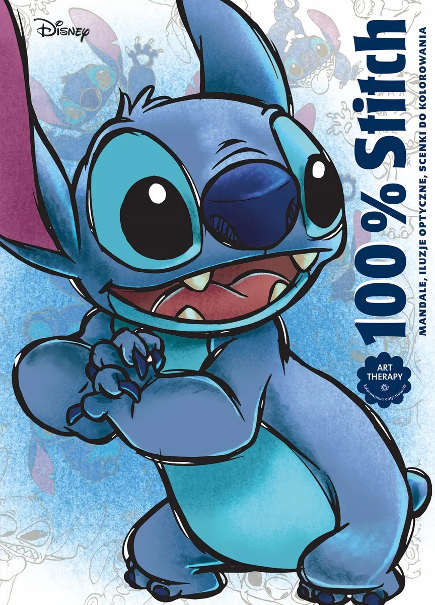 Art therapy. Kolorowanka antystresowa. 100% Stitch. Mandale, iluzje optyczne, scenki do kolorowania. - Książki