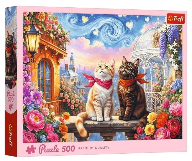 PUZZLE 500 Zakochane mruczki 37553 - Zabawki