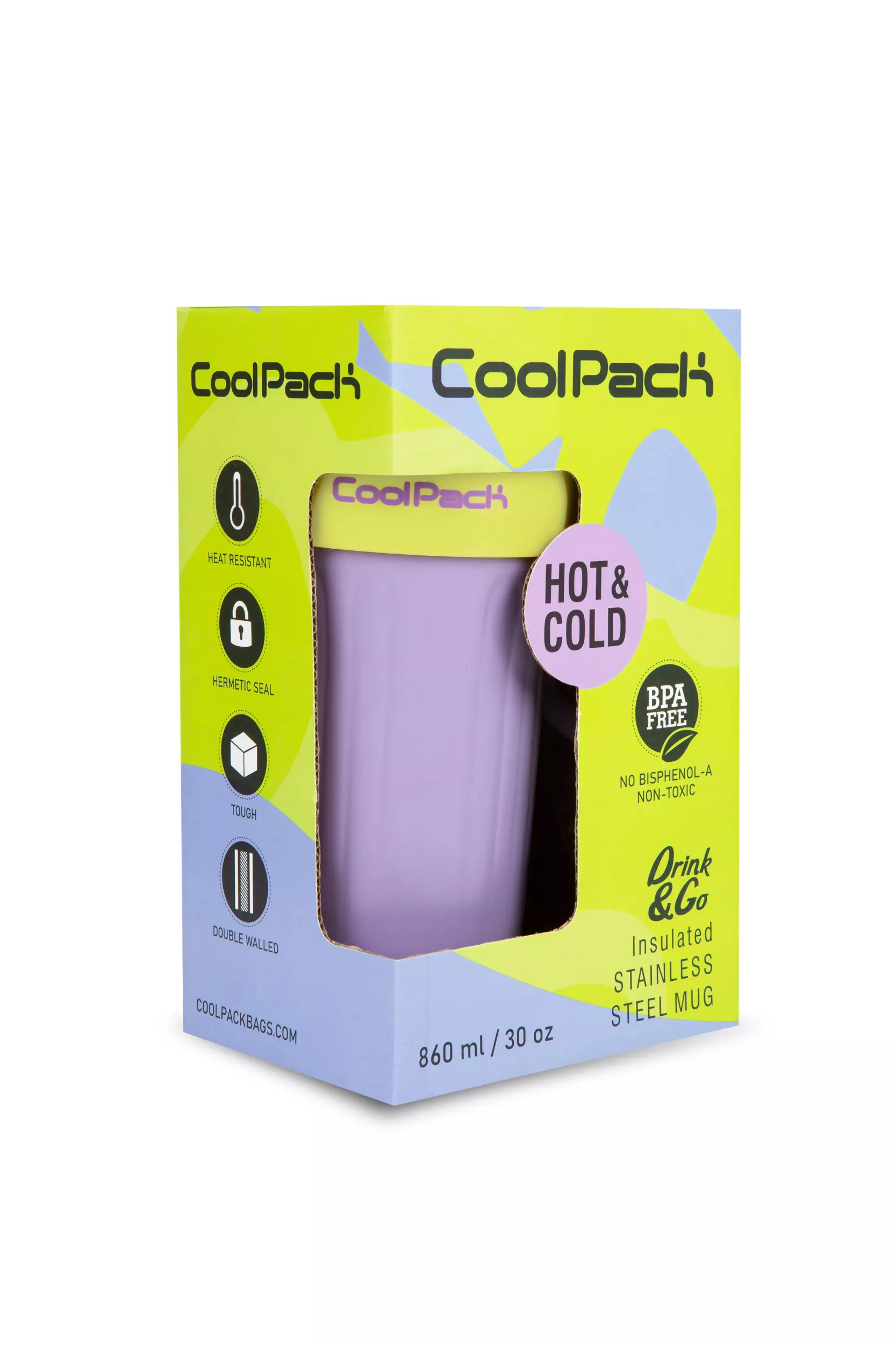 Kubek termiczny 860ml Coolpack Coffee Mug Jumbo Lila Lemon - Papiernicze i szkolne