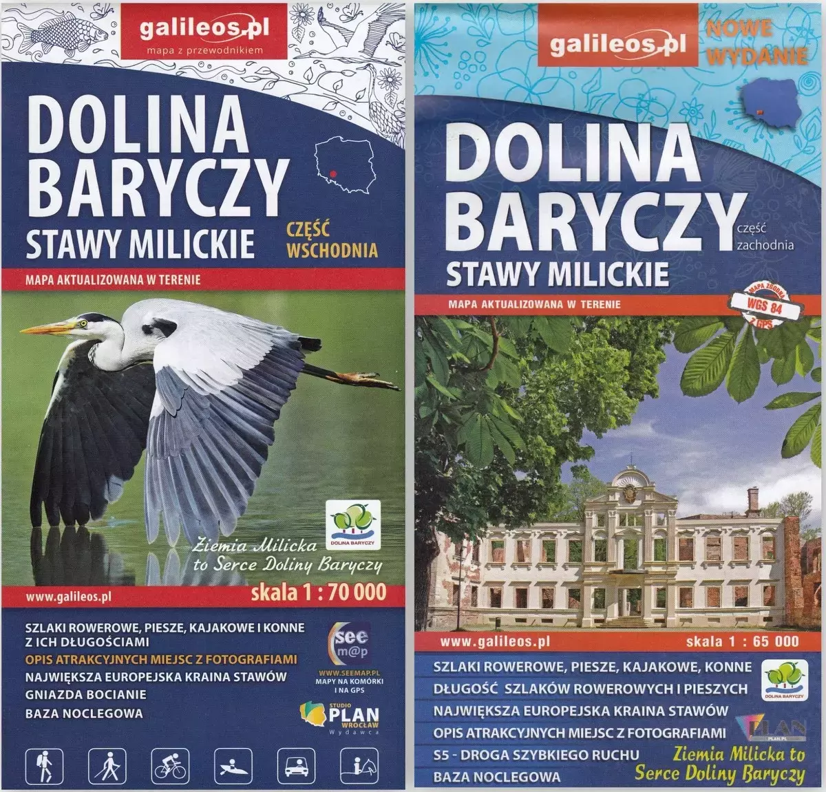 Dolina Baryczy. Stawy Milickie, część wschodnia i zachodnia. Mapa turystyczna, 1:65 000 - Książki