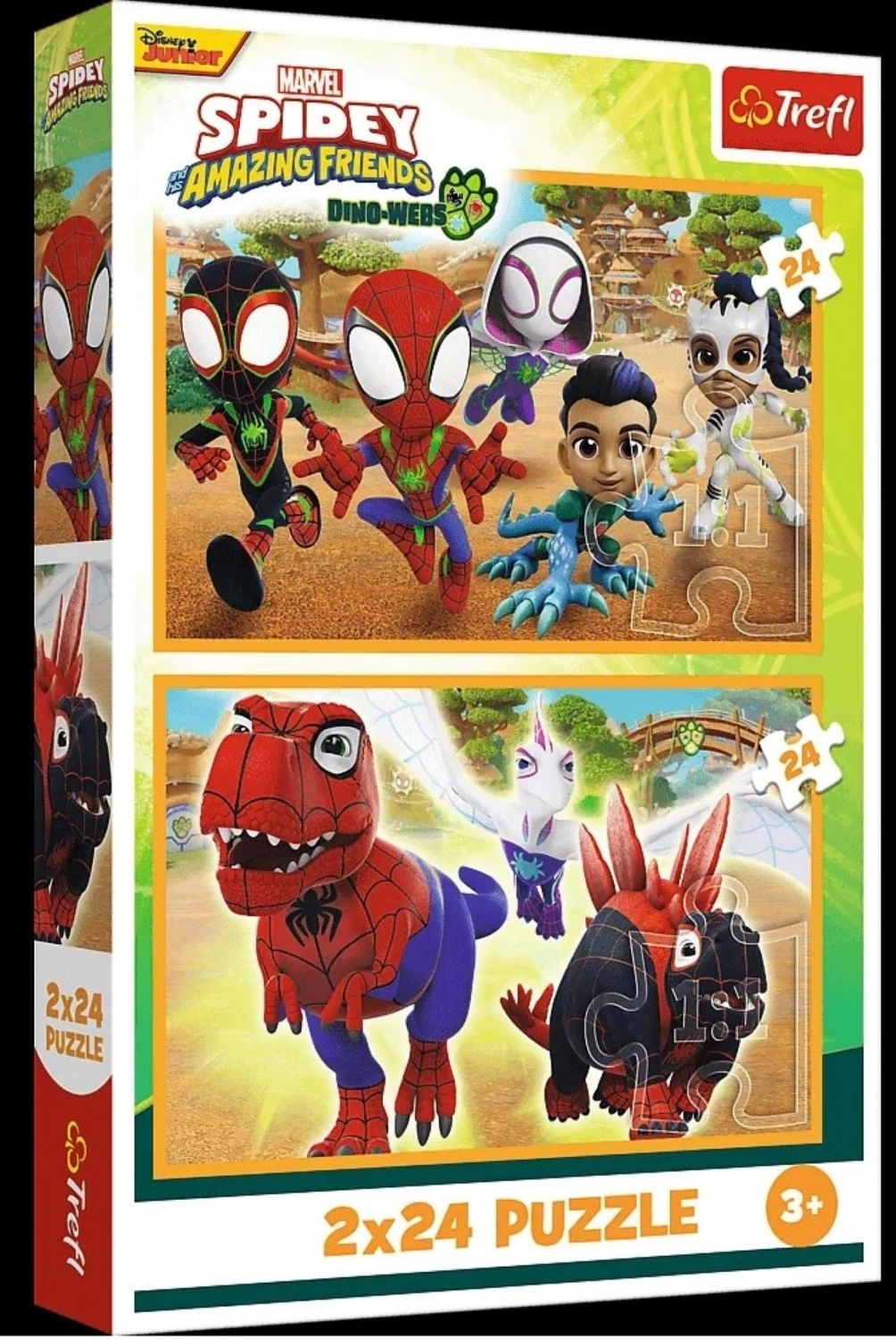 Puzzle 2x24el Spidey I Dinozaury Trefl 34432 Tr - Trefl
