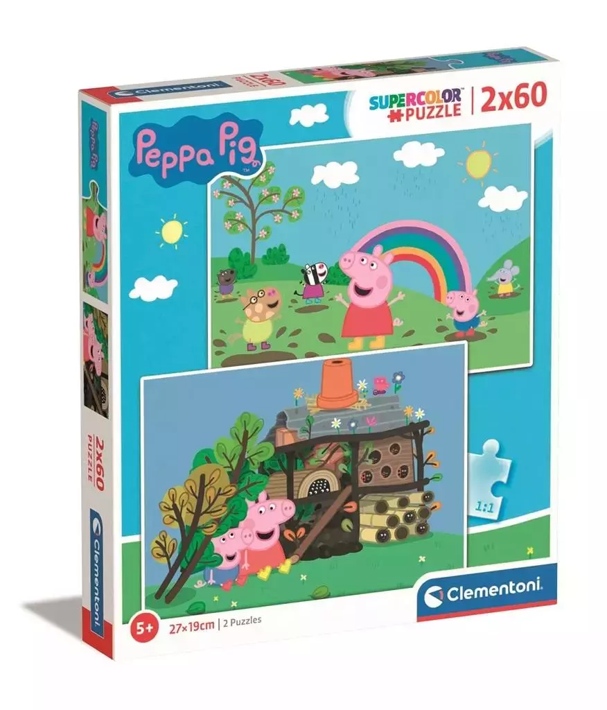 Puzzle 2x60 Super Kolor Peppa Pig - Clementoni