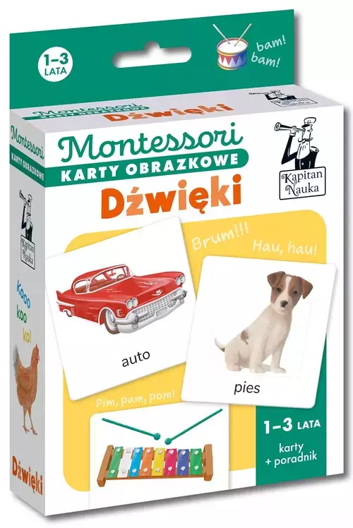 Kapitan Nauka. Montessori. Karty obrazkowe. Dźwięki 1-3 lata - Gry