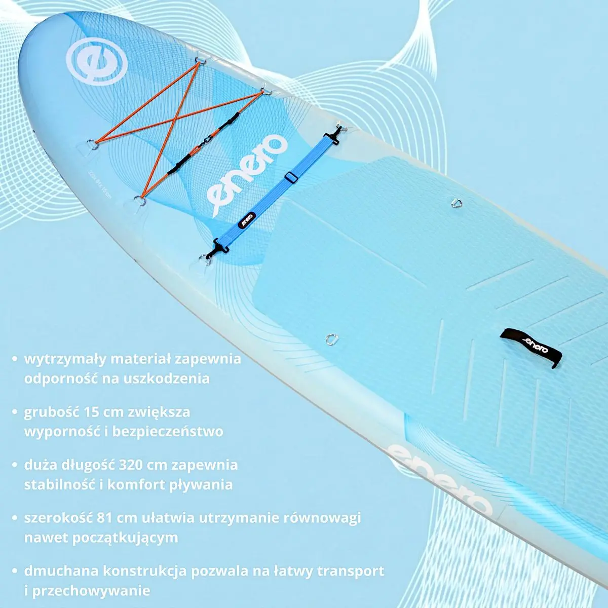 Zestaw - Deska Sup 150KG Dmuchana Enero 320x81x15CM - Zabawki