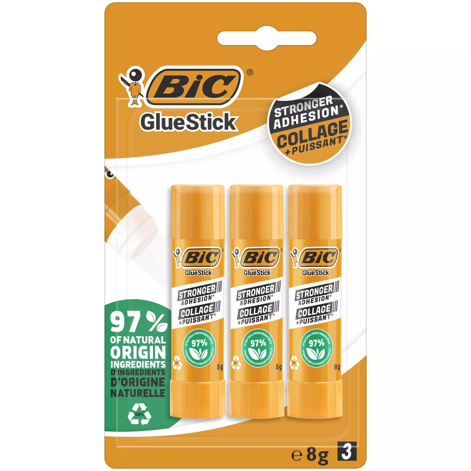 Klej BIC Ecolutions Glue Stick 8g blister 3 sztuki - Papiernicze i szkolne