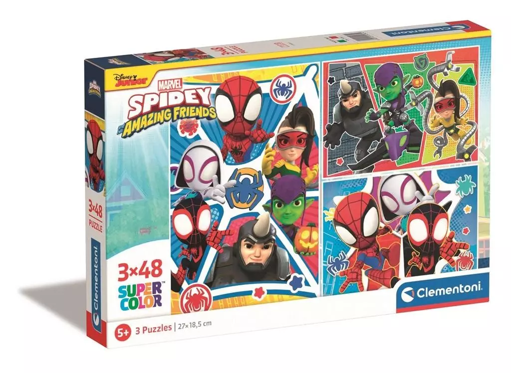 Puzzle 3x48 Super Kolor Spidey and his Friends - Clementoni