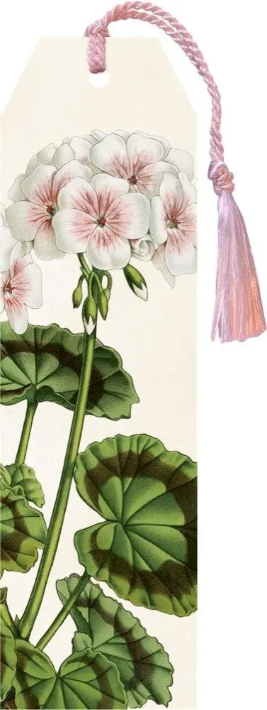 Zakładka 161 ze wstążką Biała pelargonia - Papiernicze i szkolne