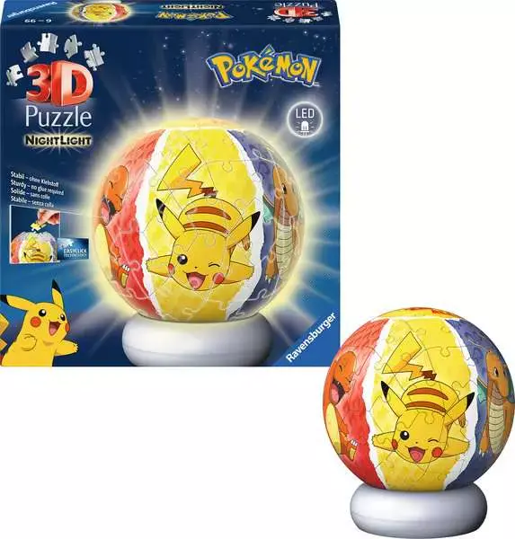 Puzzle 3D 73 elementy. Pokemon. Nocna lampka - Puzzle