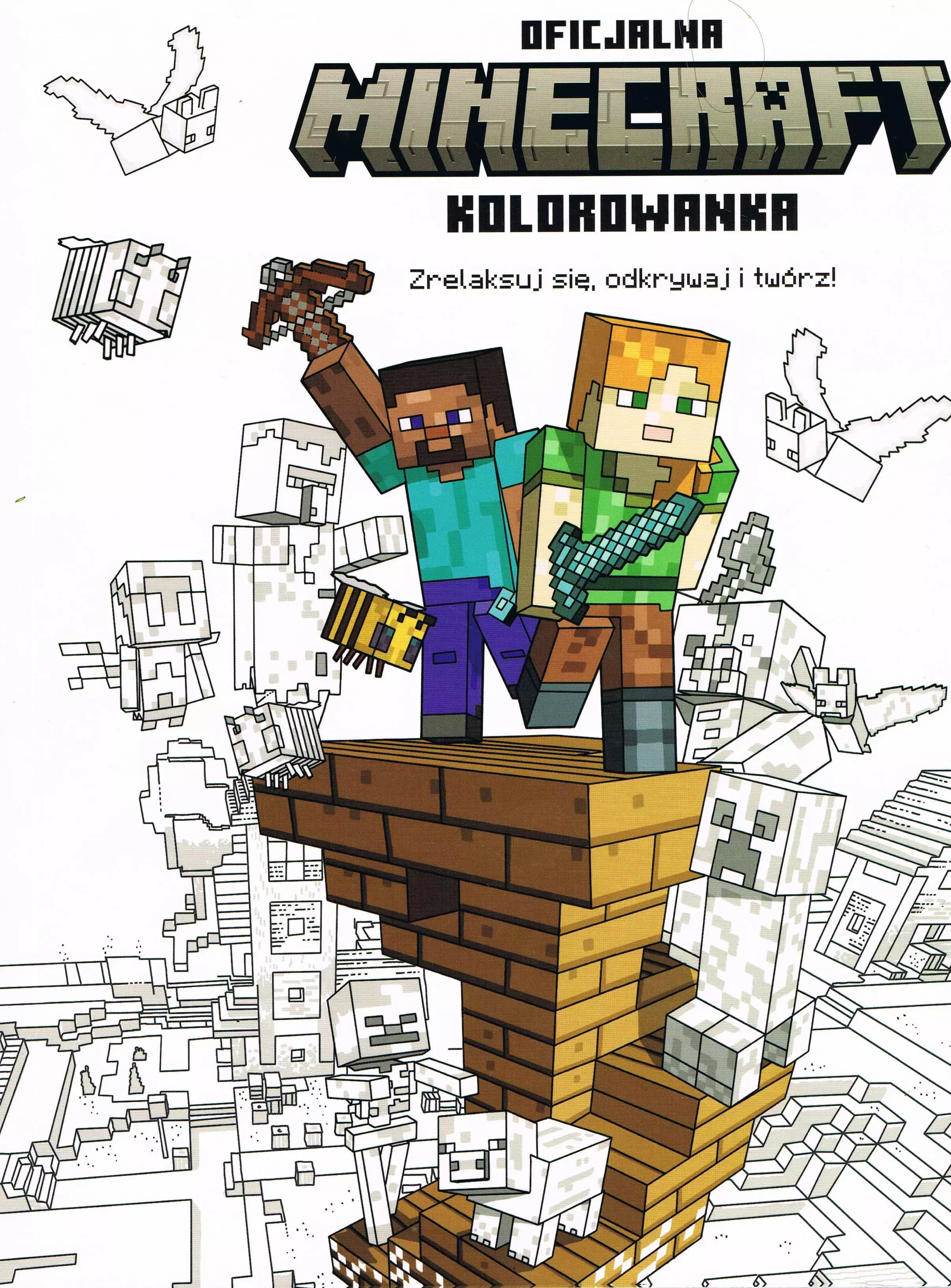 MINECRAFT. Zrelaksuj się, odkrywaj i twórz! Oficjalna kolorowanka - Książki