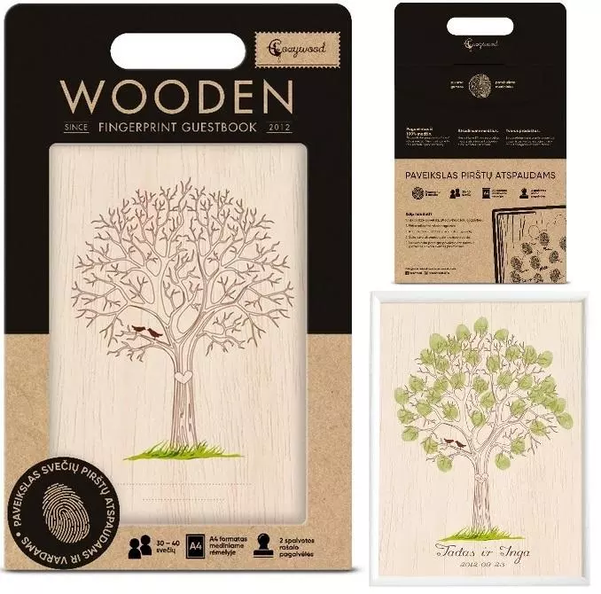 Księga gości na odciski palców Ślub Drzewo życia - Książki