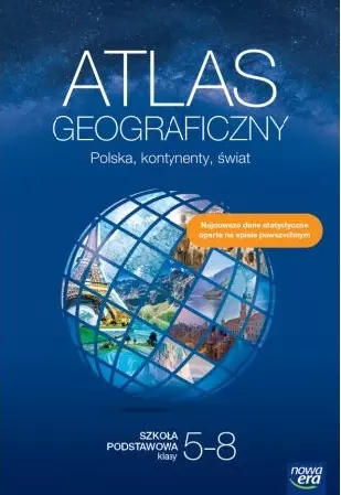 Atlas geograficzny. Polska, kontynenty, świat. Szkoła podstawowa. Klasy 5-8 - Książki