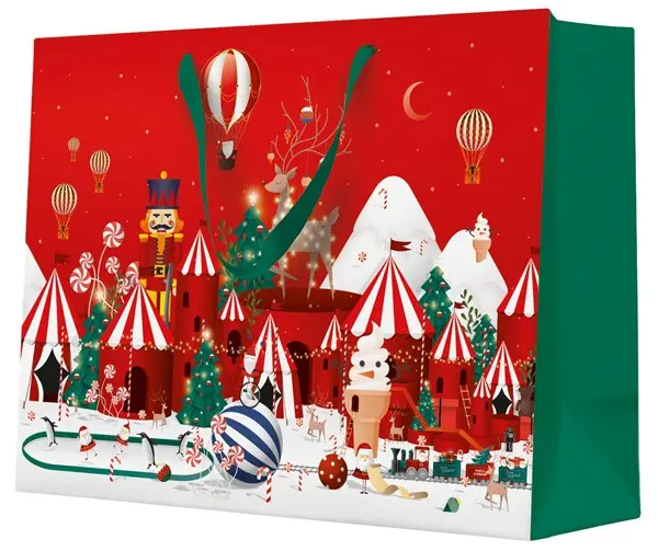 Torebka prezentowa Świąteczna kraina, duża pozioma - Papiernicze i szkolne