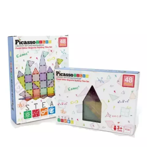Klocki magnetyczne konstrukcyjne 48el Picasso Tiles duże EDUKACYJNE dzieci - Zabawki