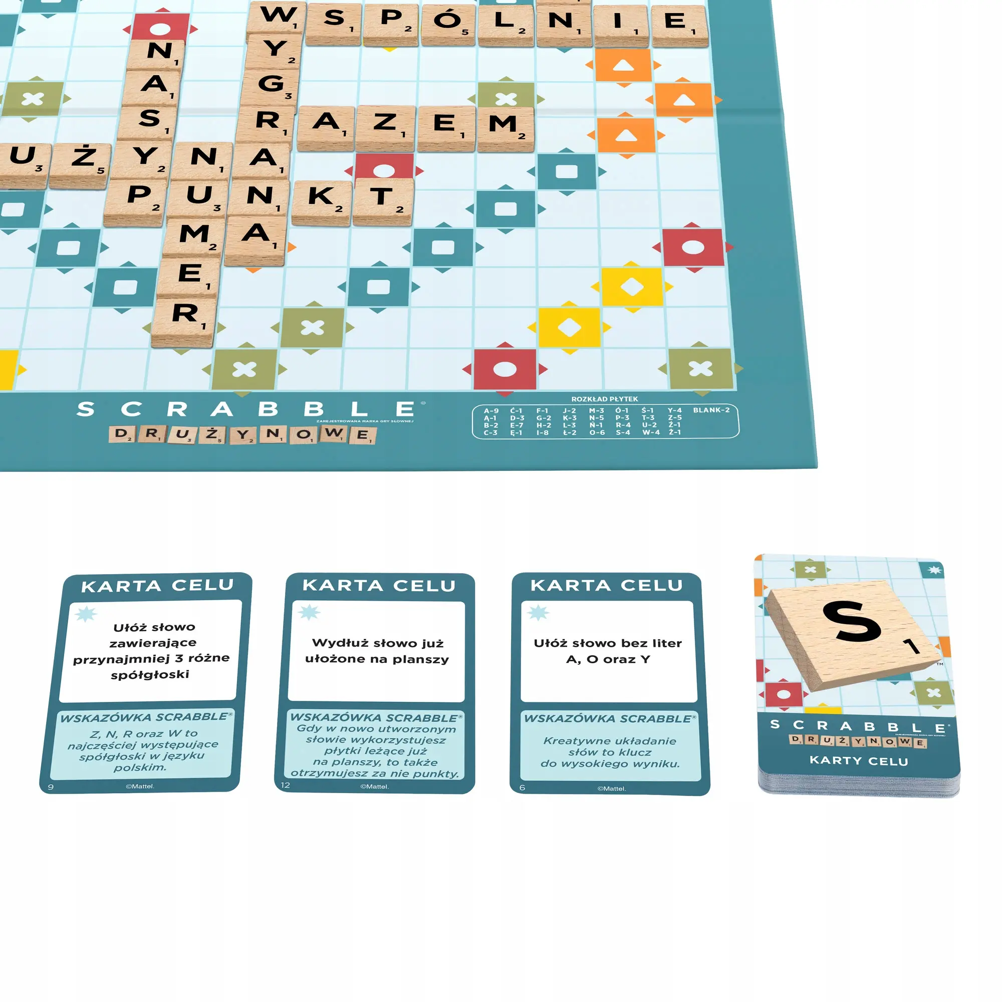 Scrabble Drewniane elementy Rodzinna gra 2w1 Klasyczne i drużynowe JGR65 - Gry