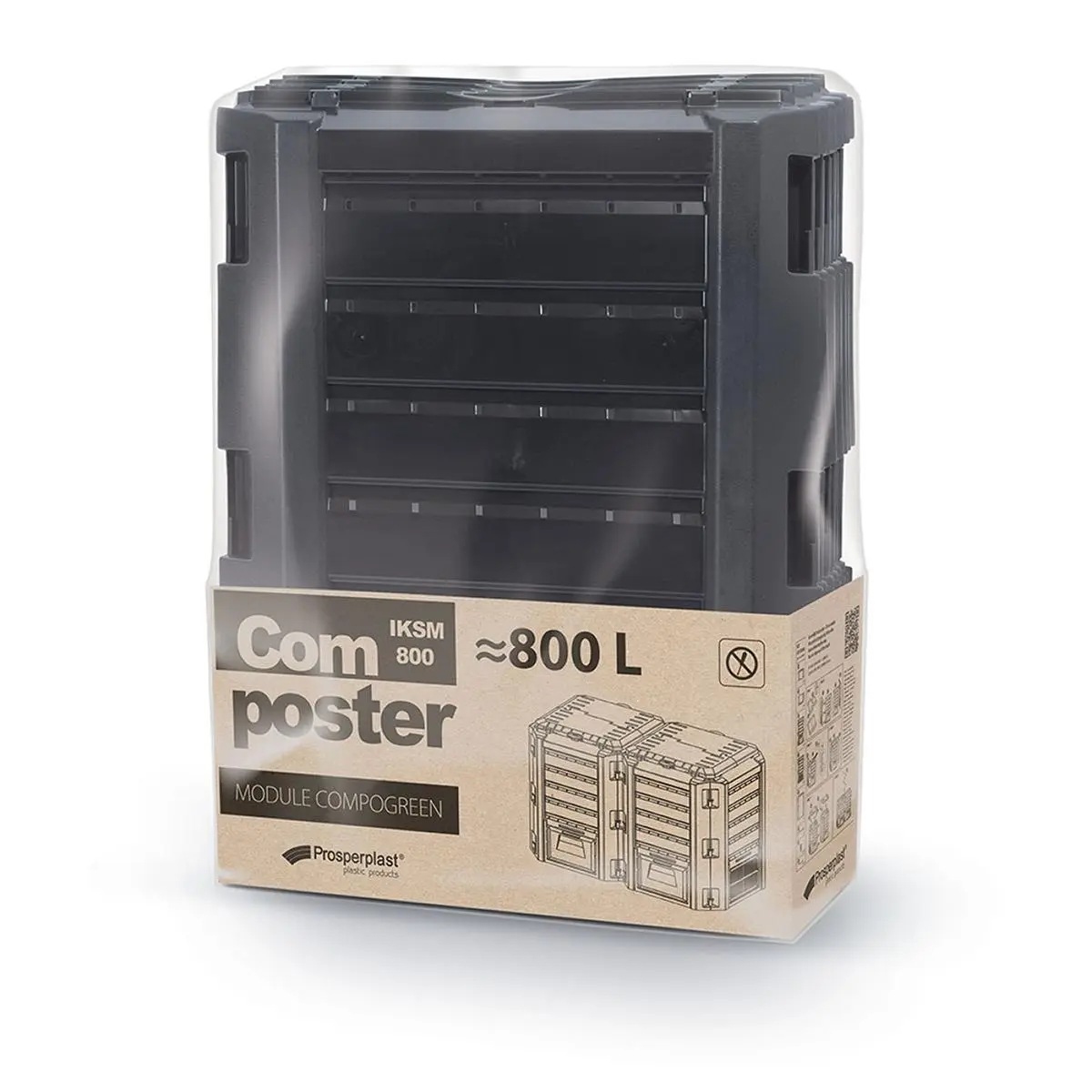 Kompostownik Ogrodowy Ekobat Segmentowy Module Compogreen Czarny 800L - Elektronika i akcesoria