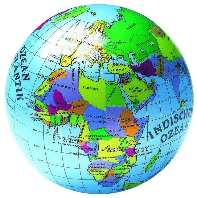 Simba John Piłka winylowa Globus 23 cm - Zabawki