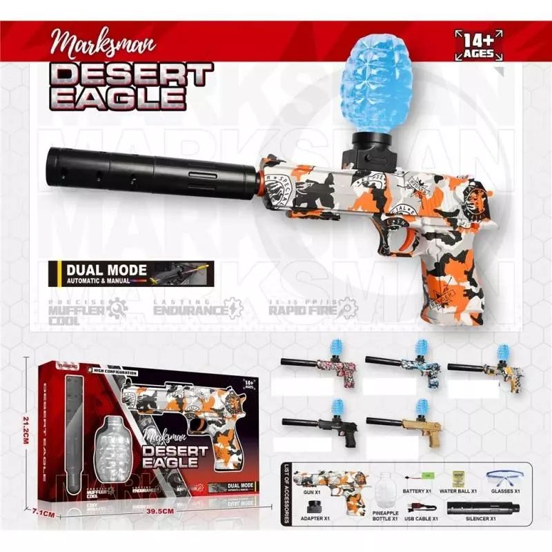 Pistolet na kulki żelowe z ładowarką - Zabawki