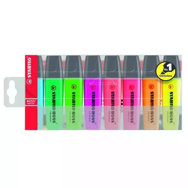 Zakreślacze Boss Original (8 sztuk) - Papiernicze i szkolne