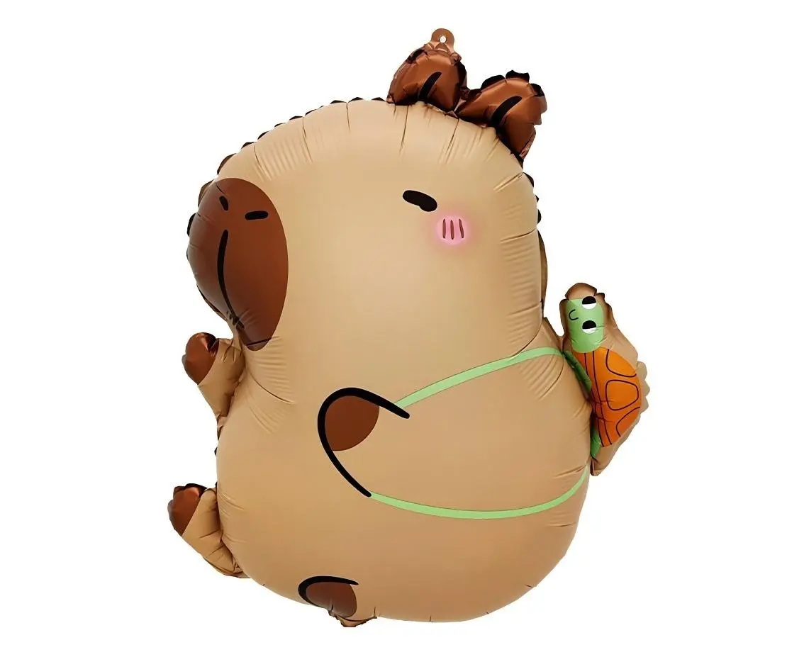 Balon foliowy Kapibara z żółwikiem 44x38cm - Papiernicze i szkolne