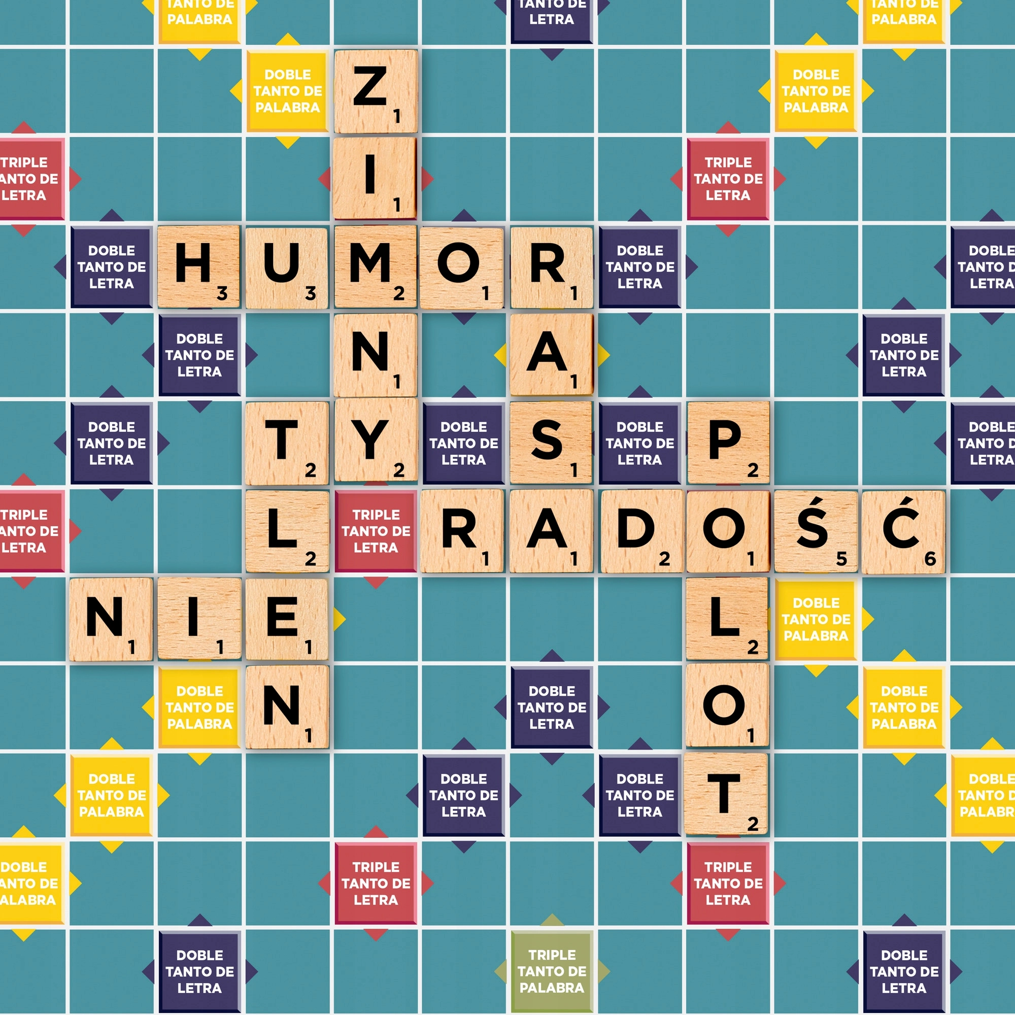 Scrabble Drewniane elementy Rodzinna gra 2w1 Klasyczne i drużynowe JGR65 - Gry