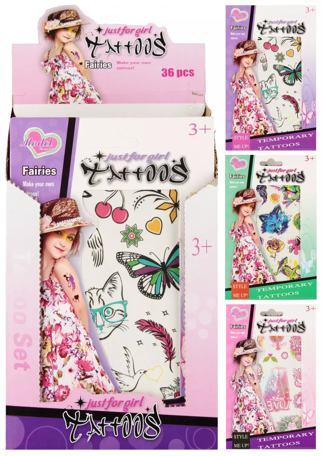 Tatuaz Dziewczynki 12x19 Mix3 Mc Disp36/864/1728 - Papiernicze i szkolne