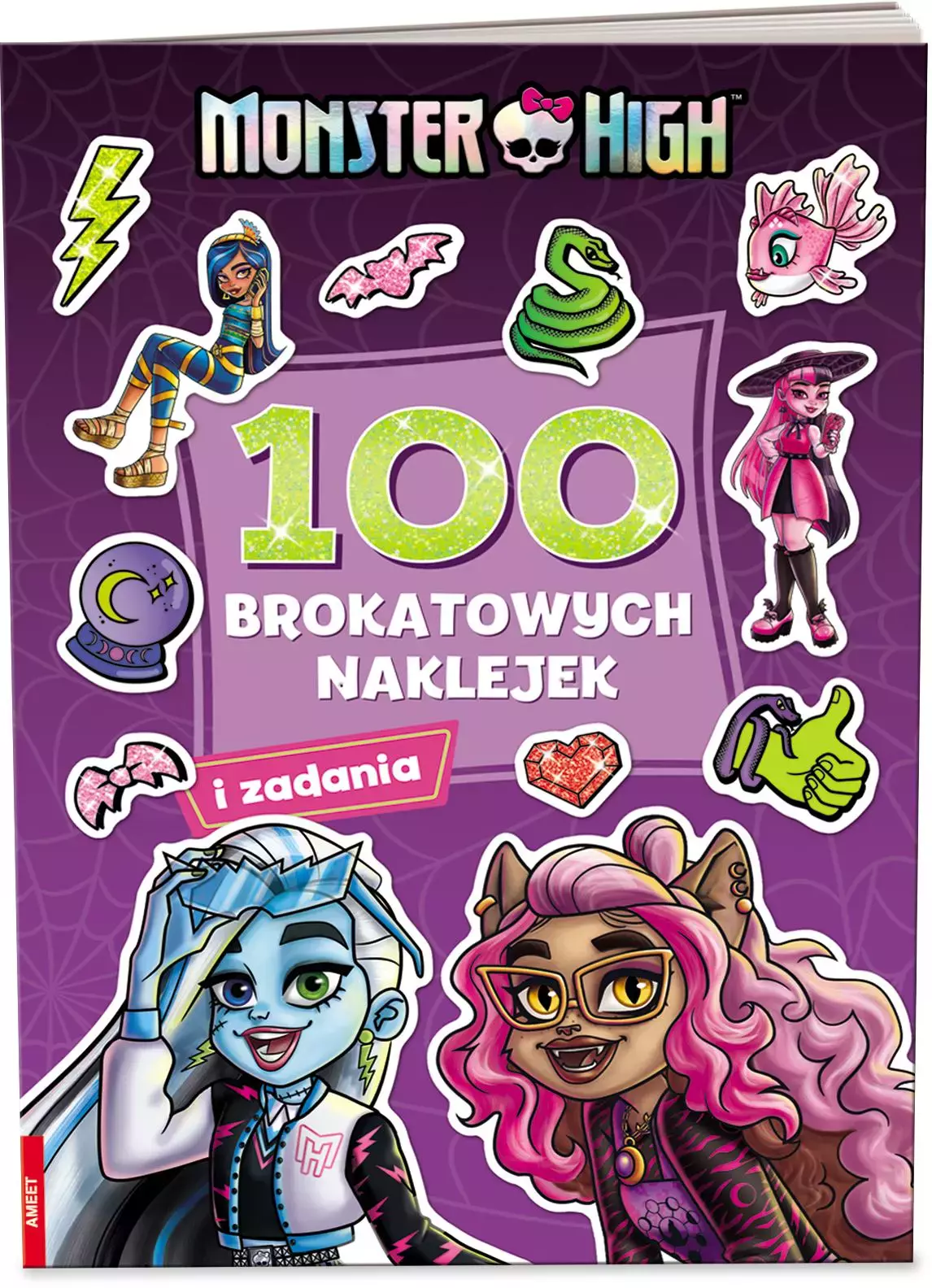 Mattel Monster High 100 brokatowych naklejek NB-1501 - Książki