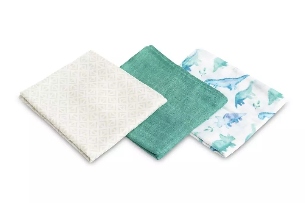 Pielucha bambusowa 3-pak dino green 70x80cm - Mama i dziecko