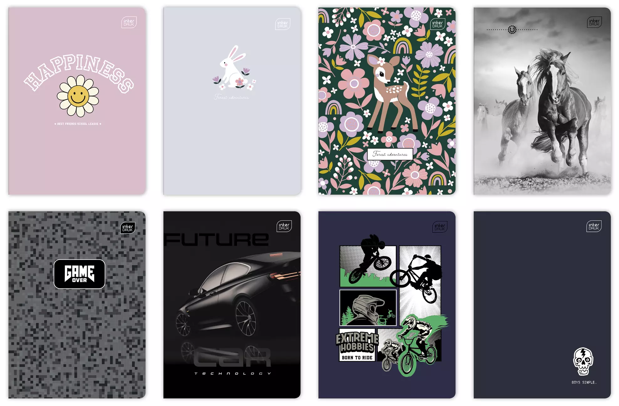 Zeszyt A5 32 kartki w kratkę, mix wzorów - Papiernicze i szkolne