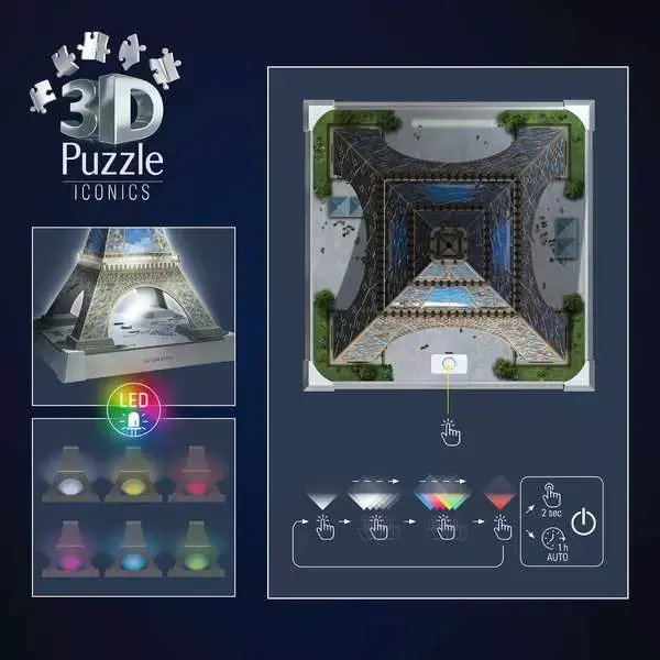 Puzzle 3D 243 elementy. Iconics. Wieża Eiffla - Puzzle