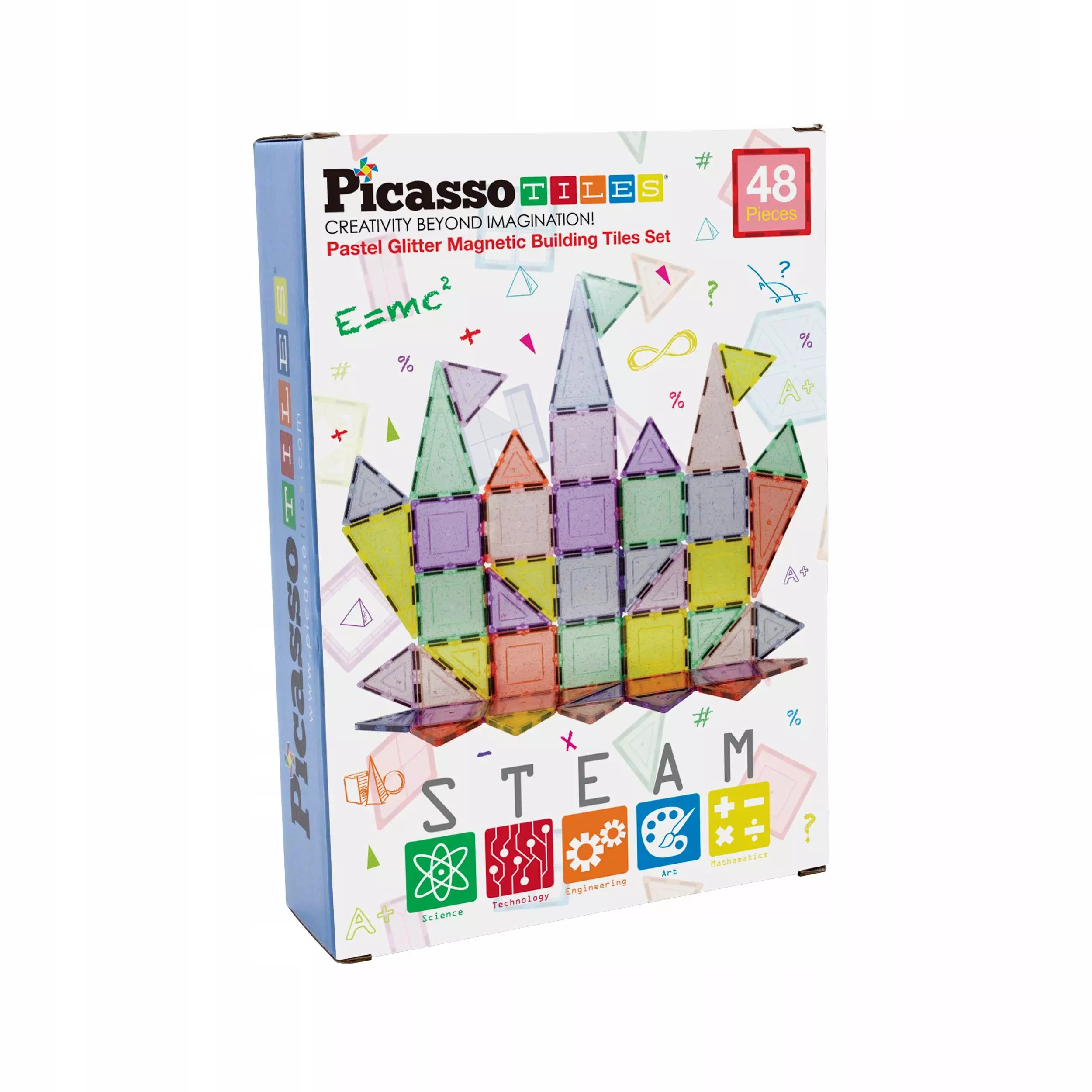 Klocki magnetyczne konstrukcyjne 48el Picasso Tiles duże EDUKACYJNE dzieci - Zabawki