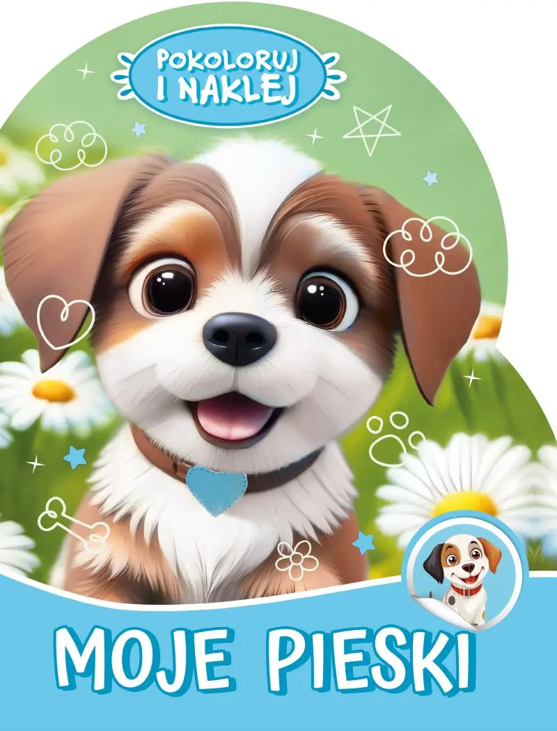 Pokoloruj i naklej. Moje pieski - Zabawki