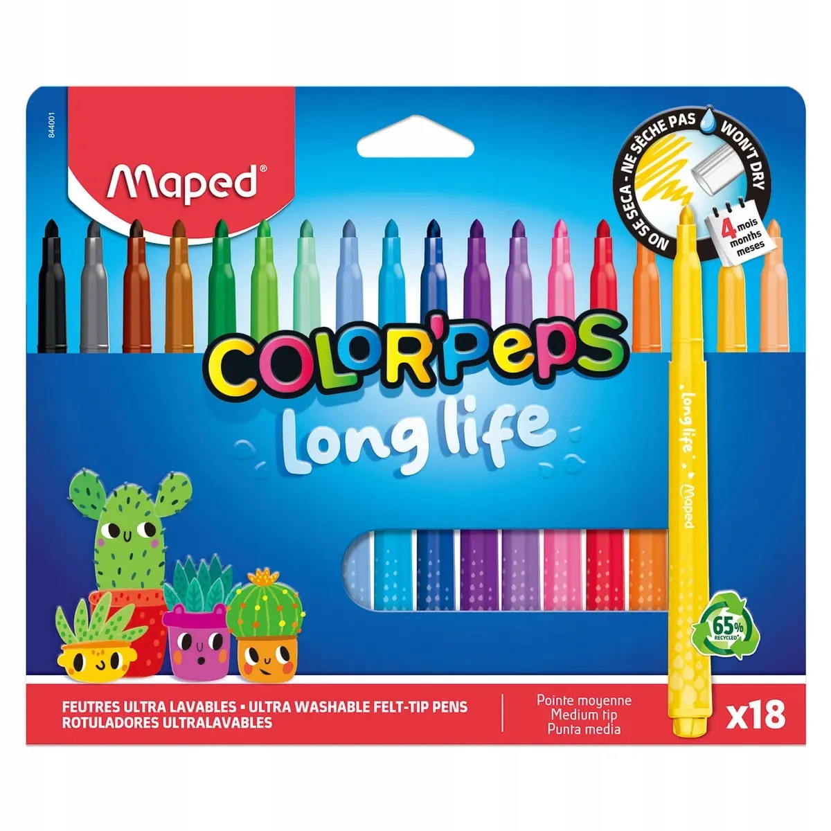 Pisaki trókątne Maped Colorpeps New Long Life 18 kolorów w etui - Papiernicze i szkolne