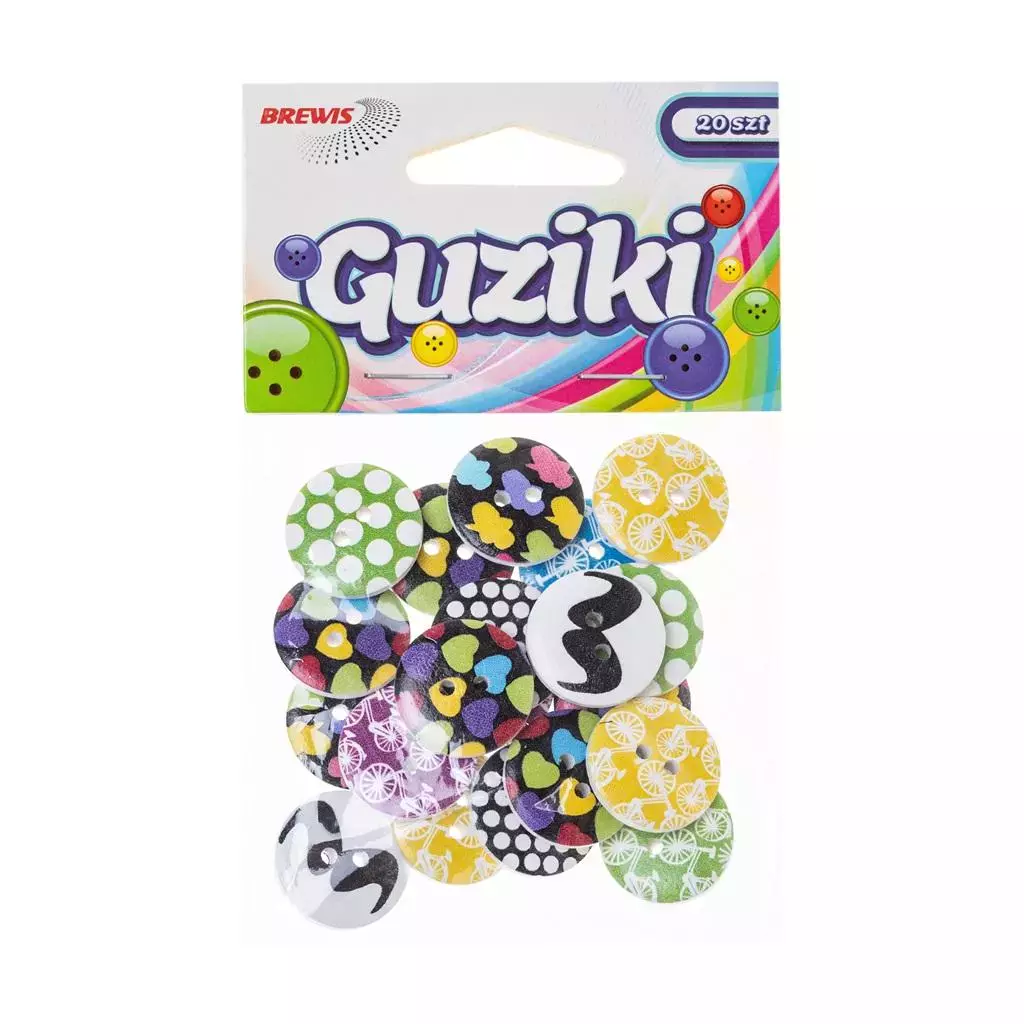 Guziki kolorowe wzory - Papiernicze i szkolne