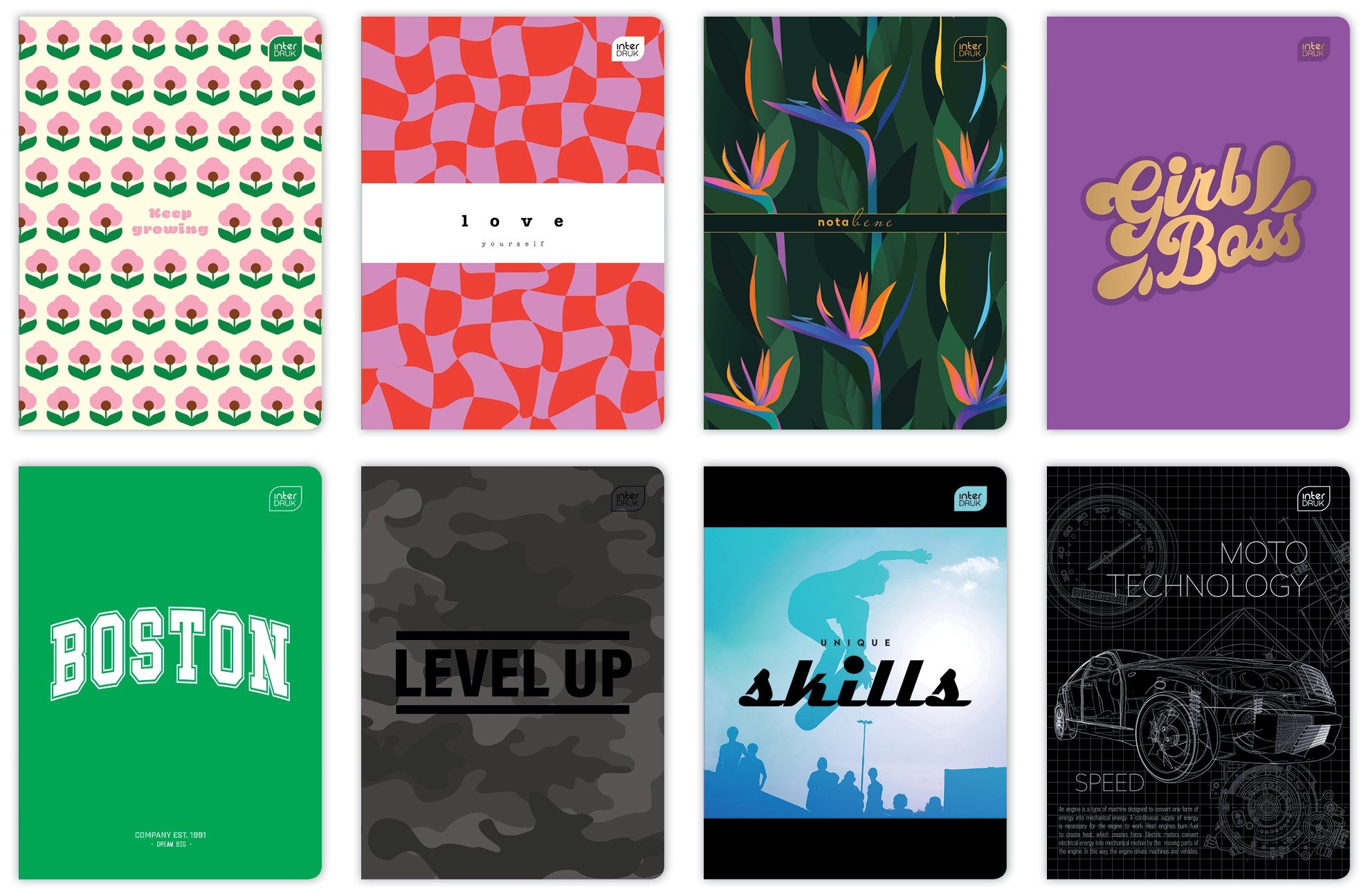 Zeszyt w kratkę A5, 60 kartek w kratkę, mix wzorów - Papiernicze i szkolne