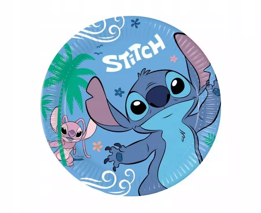 Talerz papierowy 230 Stitch Angel Go Op8szt Fol - Impreza