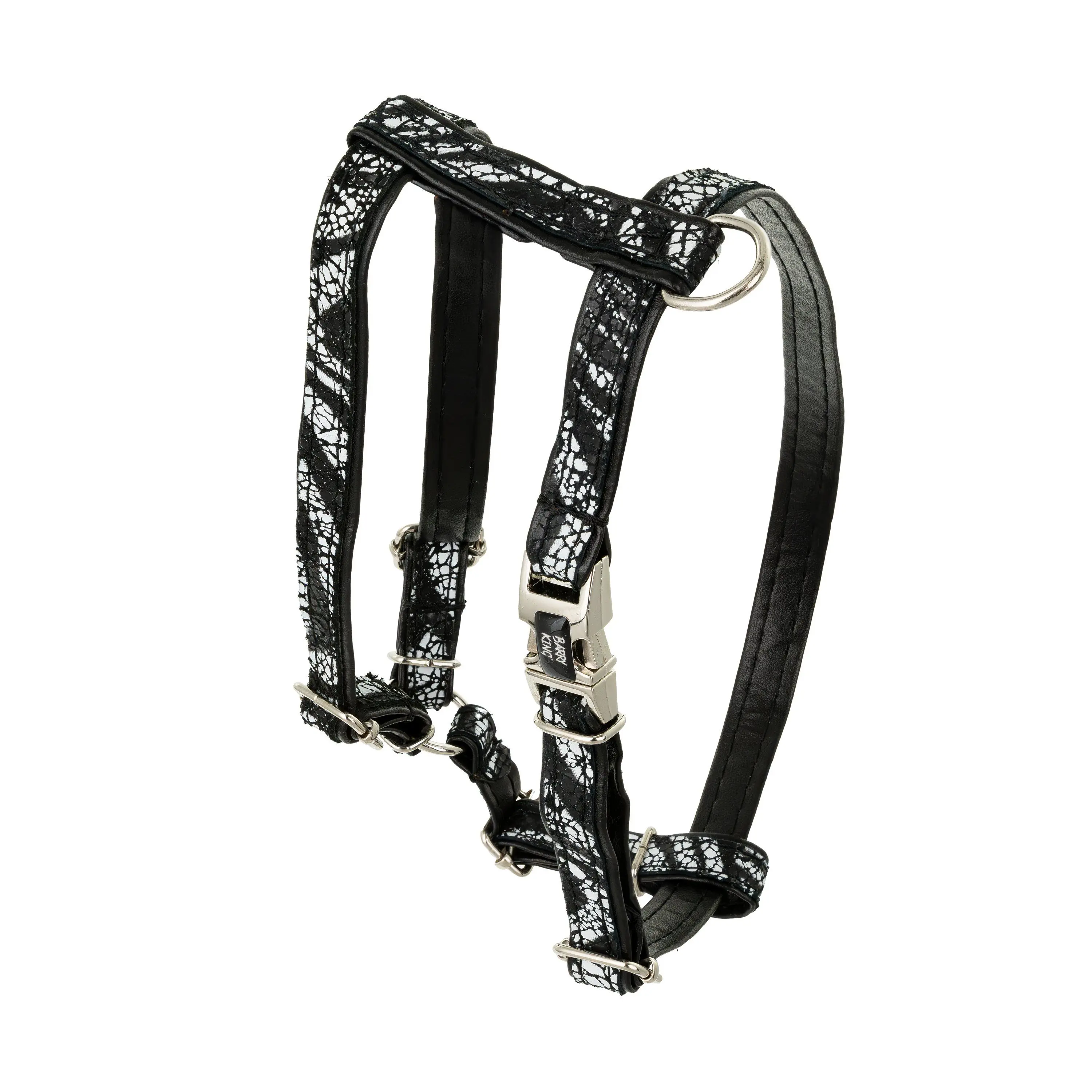 Szelki dla psa, Equilibre, Czarna Zebra, skórzane nikiel, S 13mm/ob. szyi 25-40cm ob. klatki 35-50cm - Elektronika i akcesoria