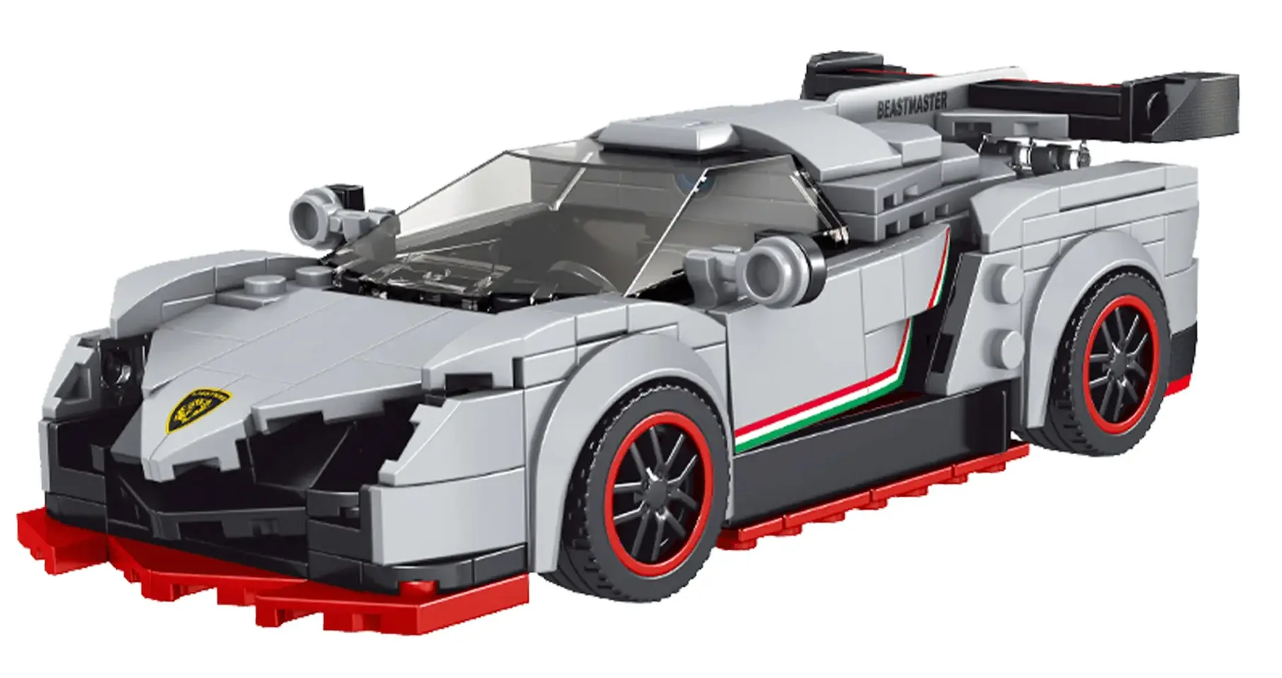 Zestaw Klocków Auto Sportowe 398el. Białe - Zabawki