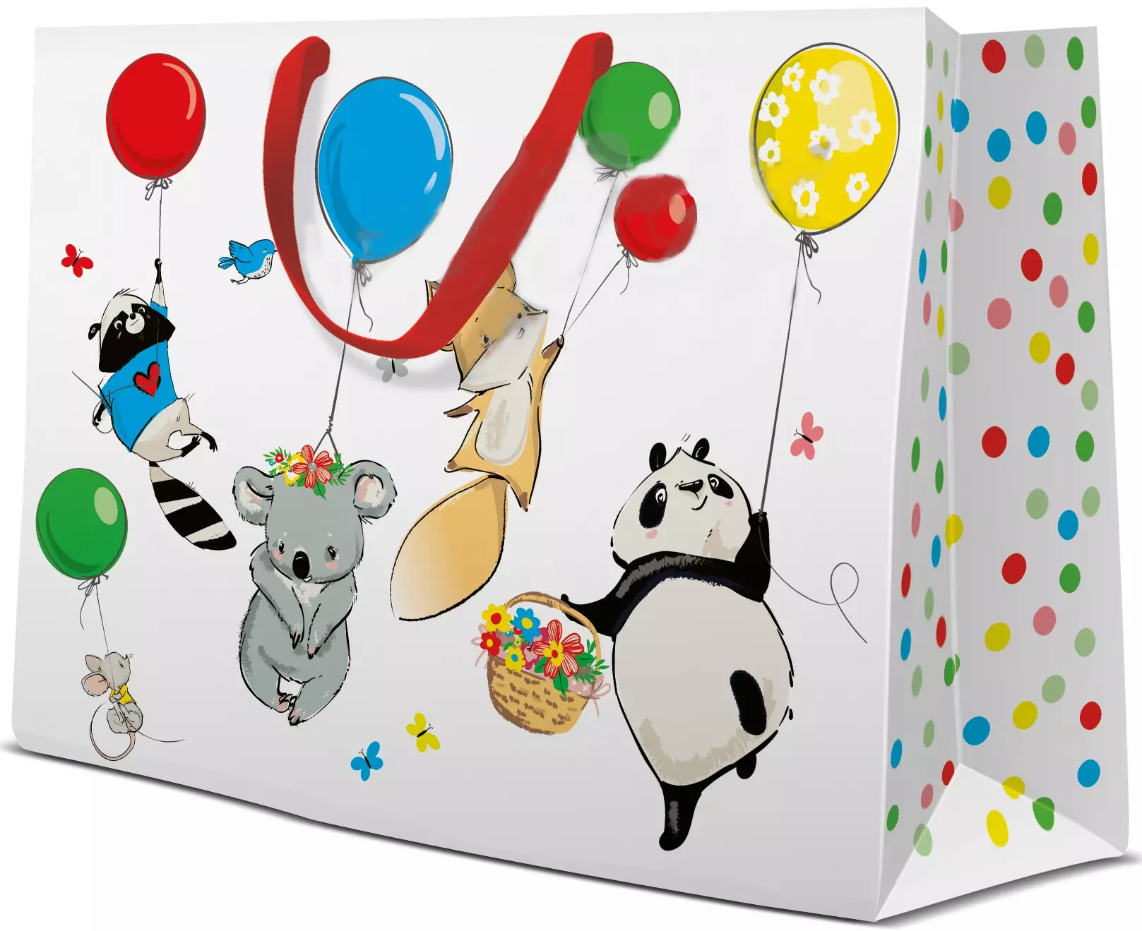 Torebka prezentowa Animals Party, duża pozioma - Papiernicze i szkolne