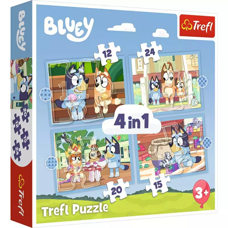 Puzzle 4w1 Bluey i świat - Puzzle