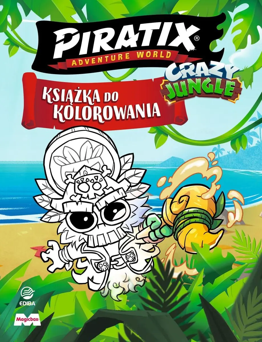 Piratix Crazy Jungle. Książka do kolorowania - Książki