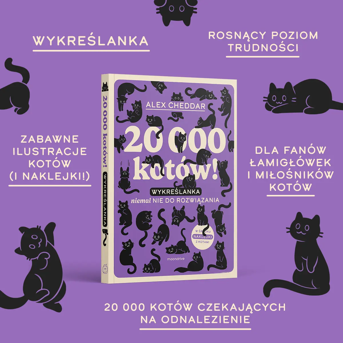 20 000 kotów! Wykreślanka niemal nie do rozwiązania - Książki
