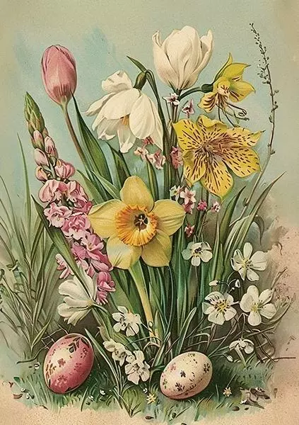 Karnet ST509 B6 + koperta Wielkanoc kwiaty - Papiernicze i szkolne