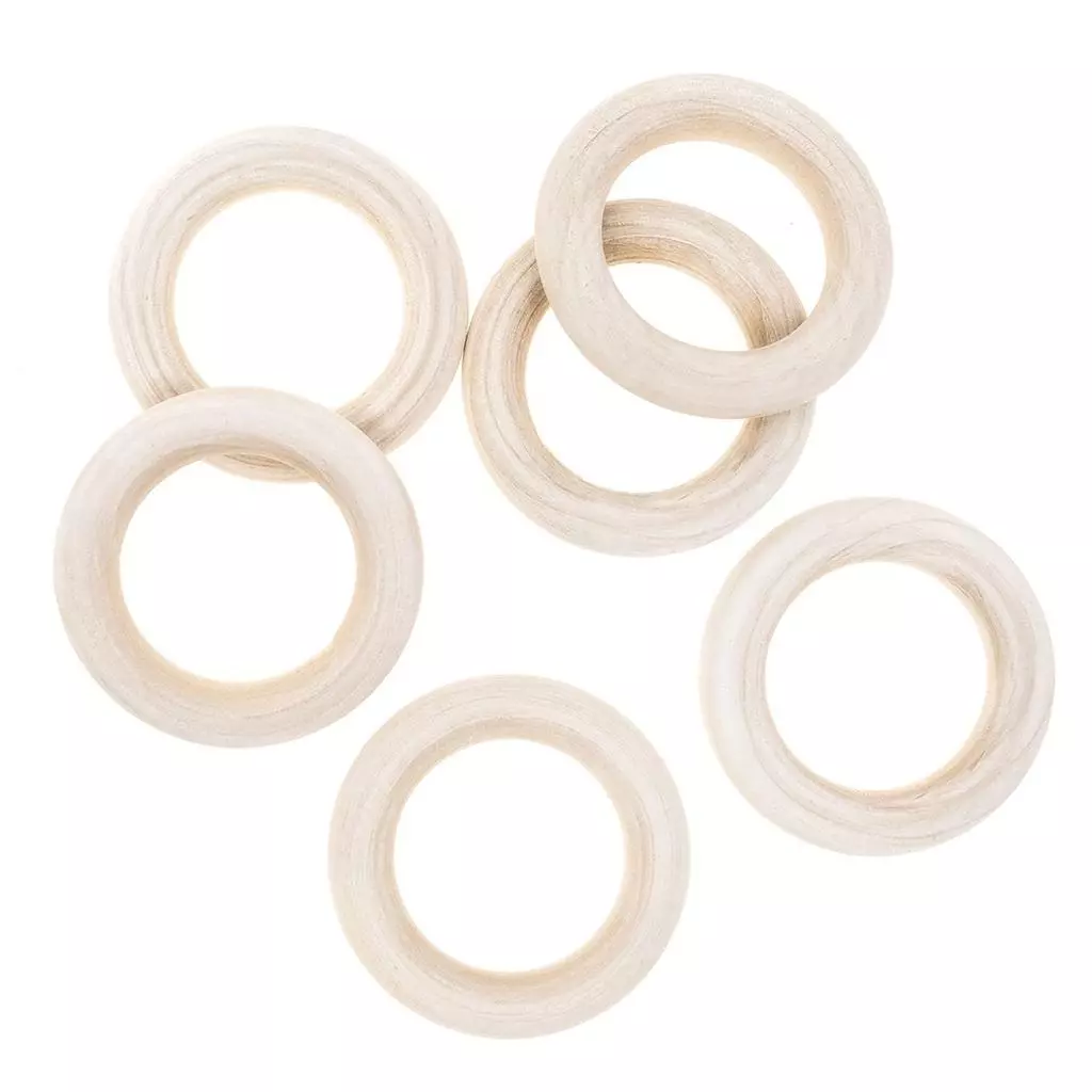 Drewniane kółko do makaramy 55mm 6szt - Papiernicze i szkolne
