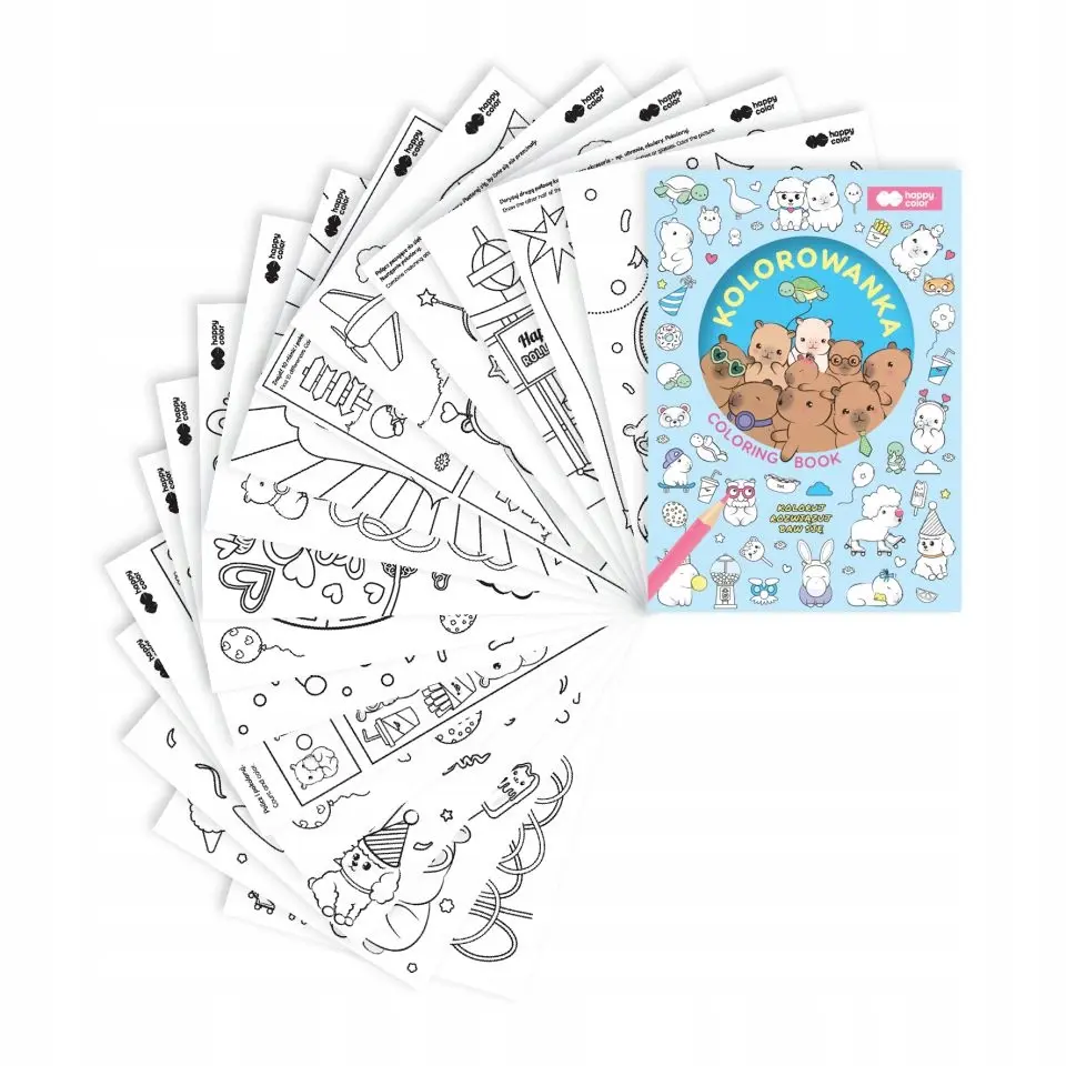 Kolorowanka A5 8k Kapibara Kapi Fun Happy Color - Książki