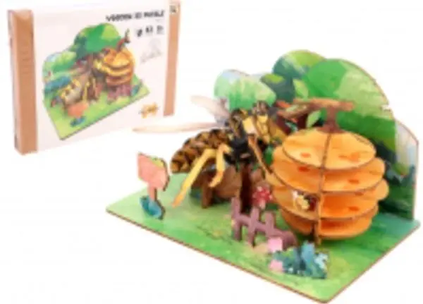Puzzle 3D drewniane pszczoły i ule w naturze - Zabawki