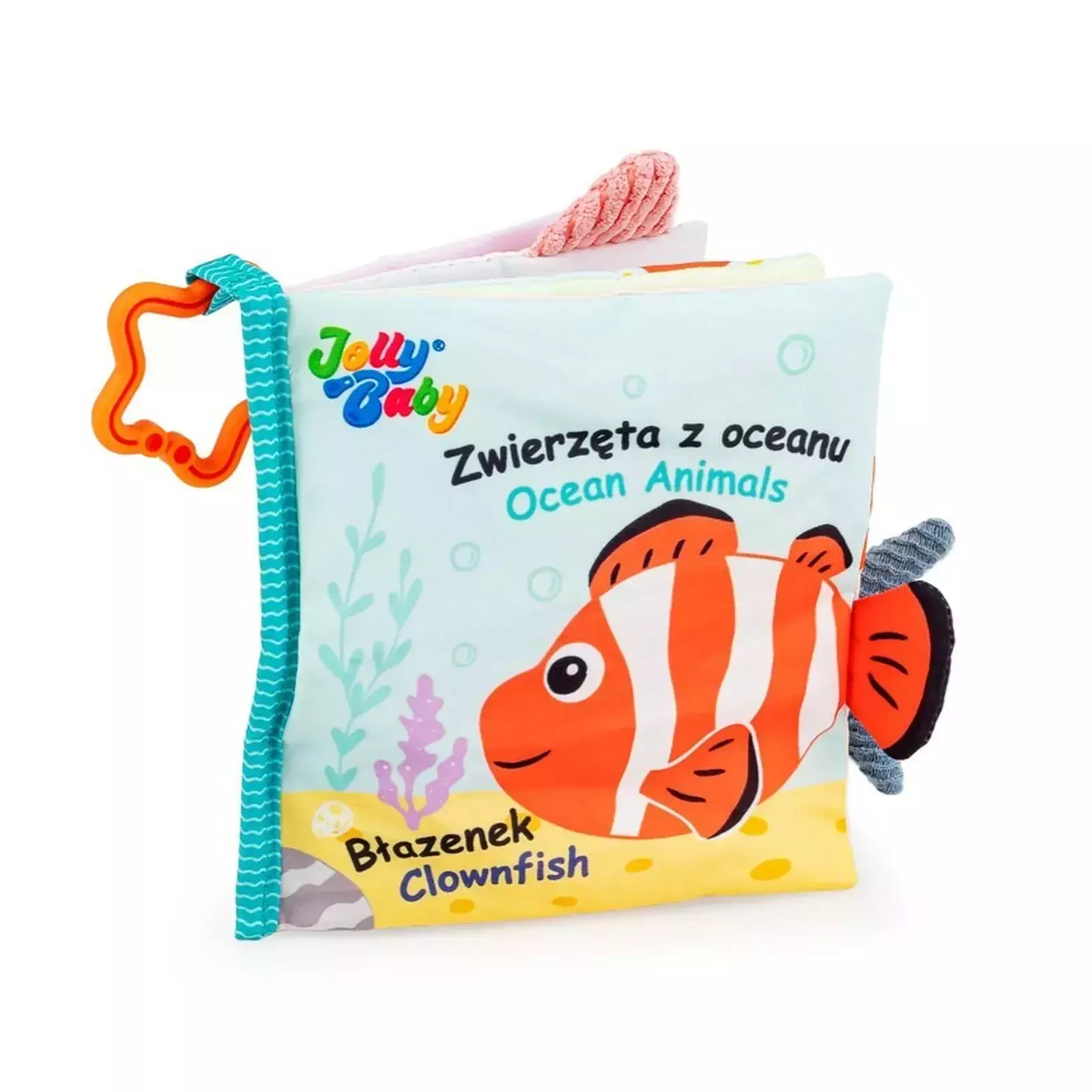 Jolly Baby. Zwierzęta z Oceanu, miękka książeczka sensoryczna - Zabawki