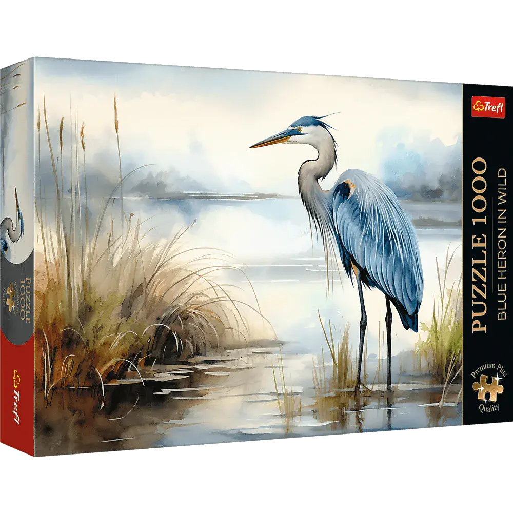 Puzzle 1000 elementów. Premium Plus Quality. Błękitna czapla na wolności